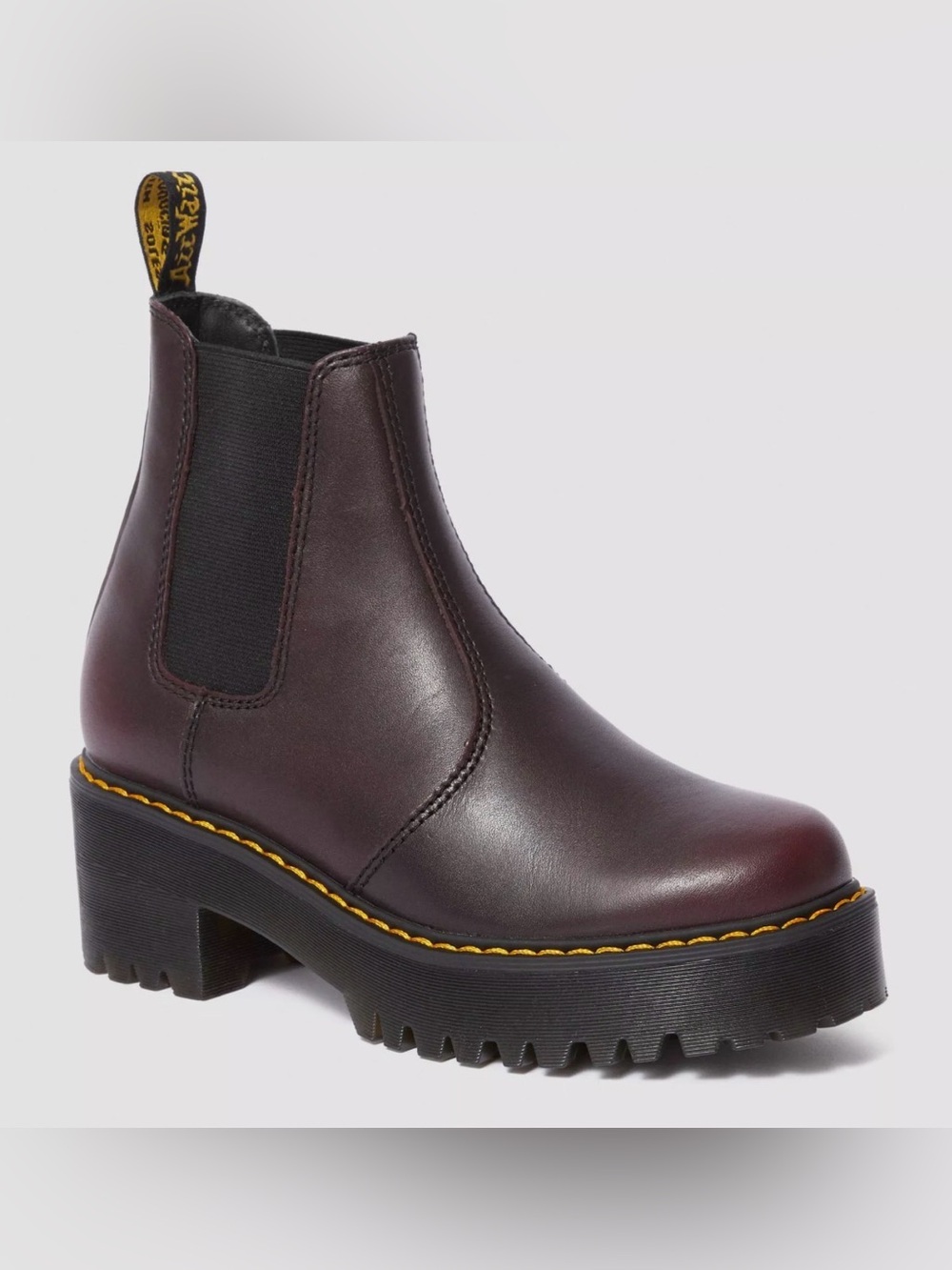 DR. MARTENS ROMETTY WOMEN'S VINTAGE LEATHER PLATFORM CHELSEA BOOTS